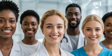 Diverse adults smiling after receiving vaccinations, symbolizing preventative health