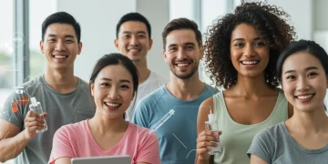 Diverse adults smiling, representing health and preventative care through vaccinations.