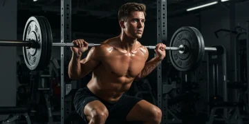 Male athlete lifting heavy weights, demonstrating advanced training intensity