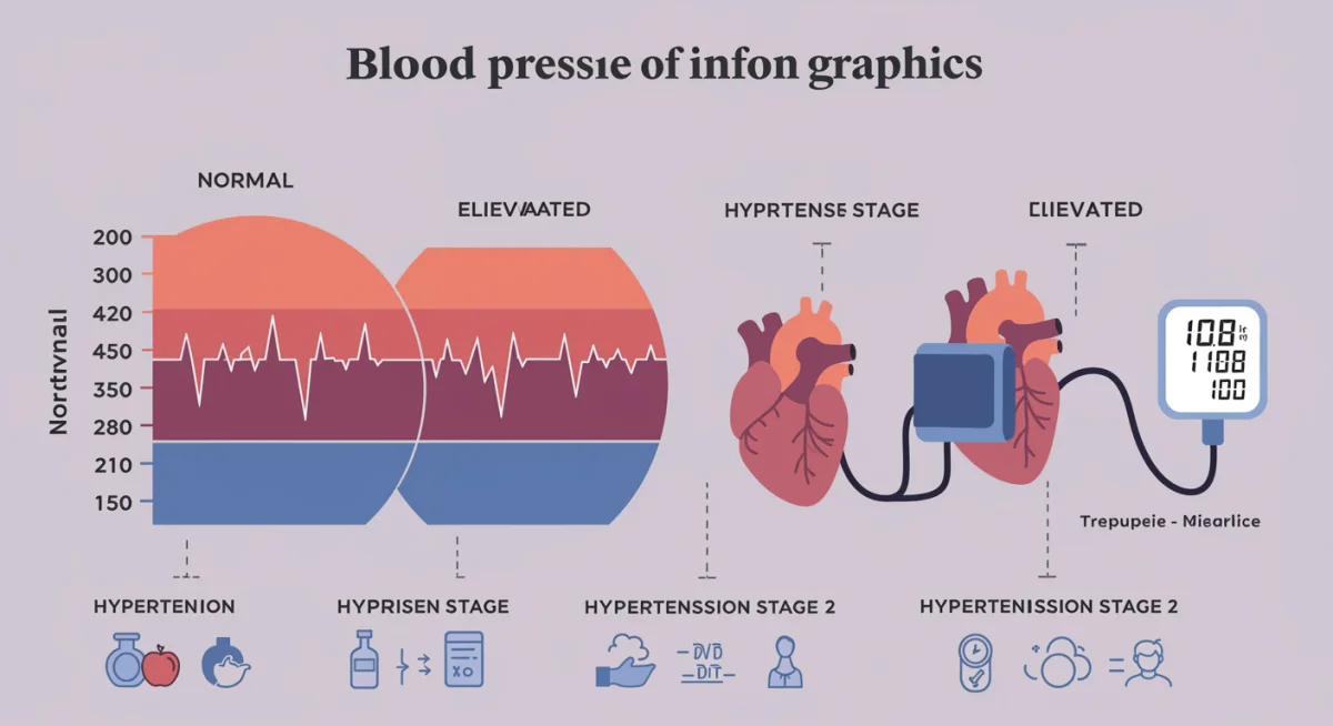 Infographic showing blood pressure stages and ranges