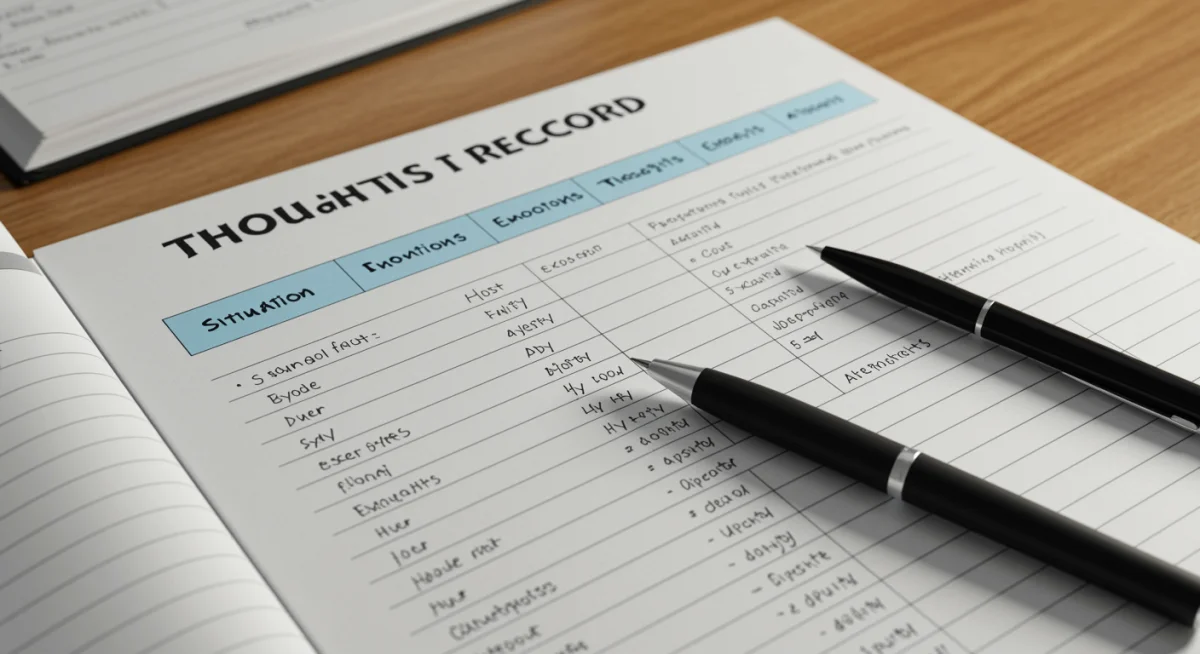 Cognitive behavioral therapy thought record exercise