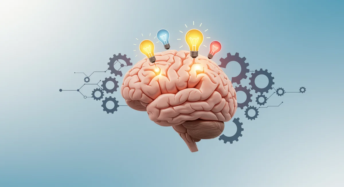 Brain infographic showing improved cognitive function and mental clarity