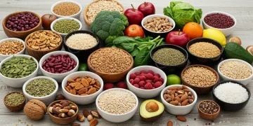 2025 Guide: Plant-Based Diets & US Nutritional Needs Colorful arrangement of fresh plant-based foods for a healthy diet.