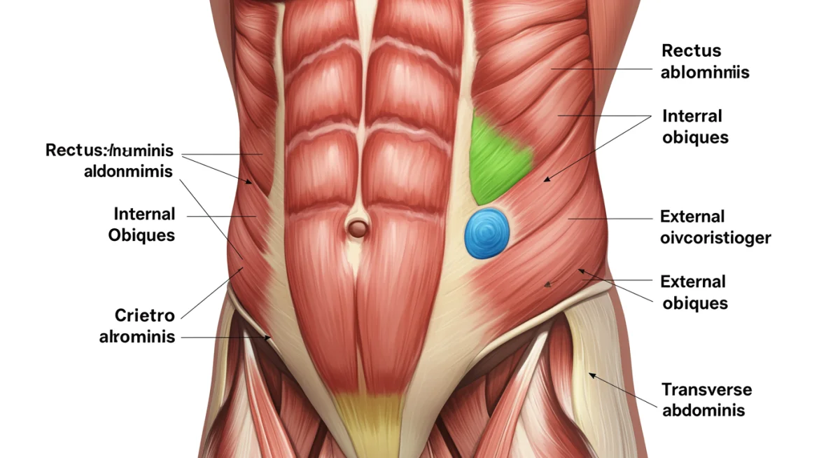 Anatomical illustration of human core muscles