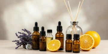 Essential Oils for Well-being: Your 2025 US Guide Essential oil bottles with lavender and citrus for well-being