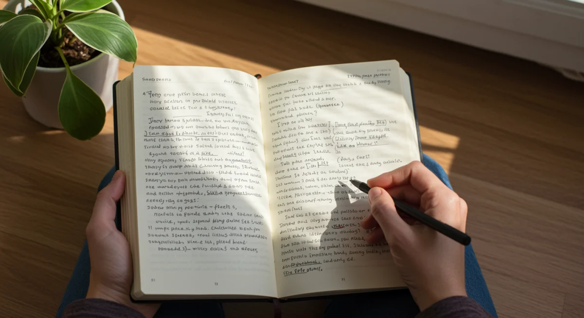 Person journaling their emotions for self-reflection