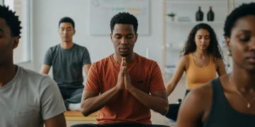 Group practicing mindfulness, symbolizing enhanced emotional intelligence