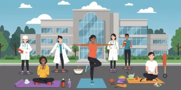 Diverse individuals engaging in preventative health activities