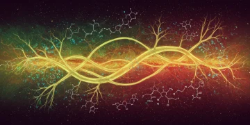 Abstract representation of psychedelic therapy's neurological and natural integration